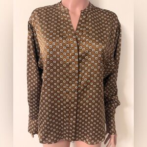 Sanctuary Brown and White Patterned Button Down Shirt